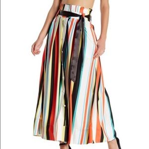 Brand new Gracia stripe paper bag maxi skirt